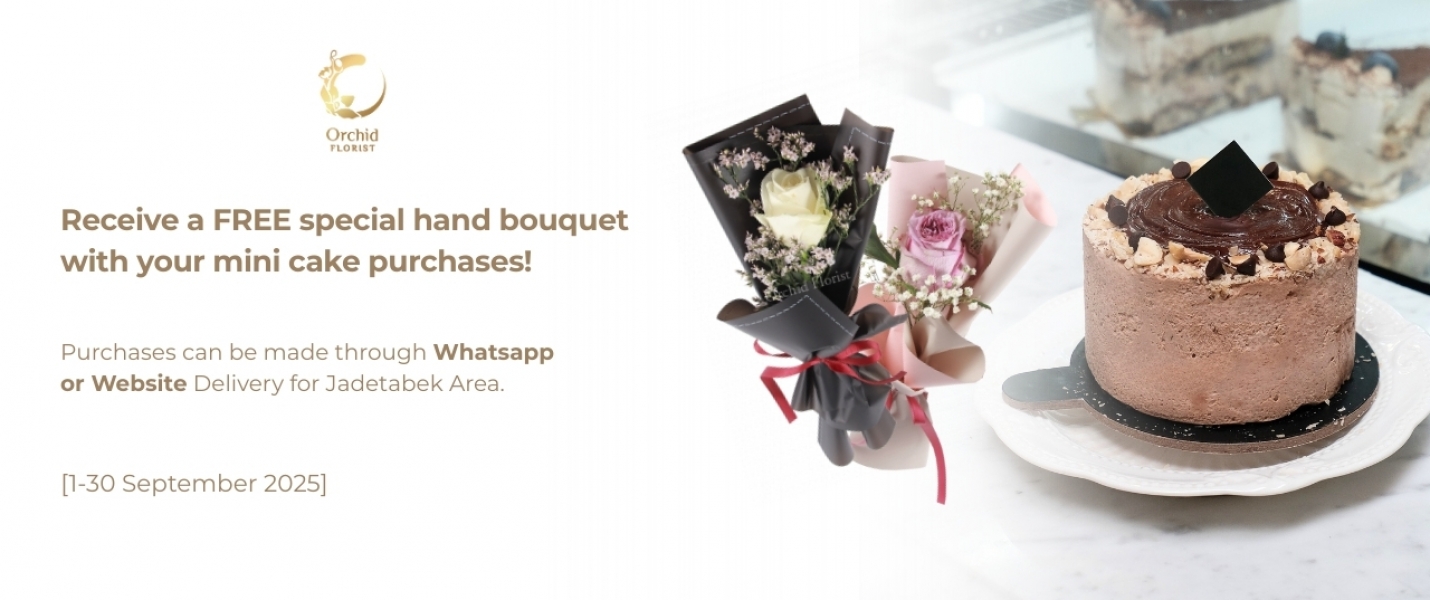 promo mini cake free bouquet