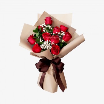 Orchid Florist Rangkaian Buket Bunga Mawar Merah Putih Pelengkap Hari Kasih Sayang